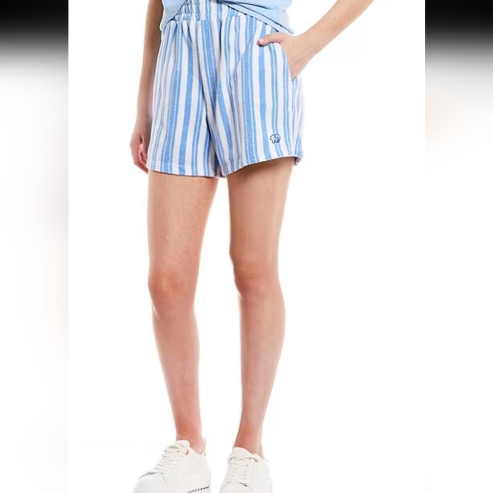 Ivory Ella High Rise Striped Pull On Shorts Medium
